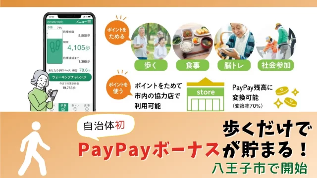 【自治体初：八王子市で開始】歩くだけでPayPayボーナスが貯まるアプリ