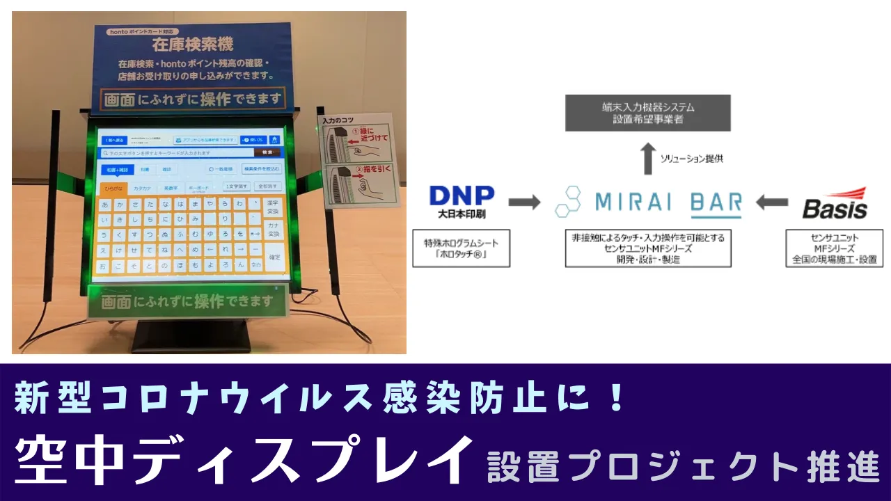 新型コロナウイルス感染防のために空中ディスプレイ設置プロジェクト推進